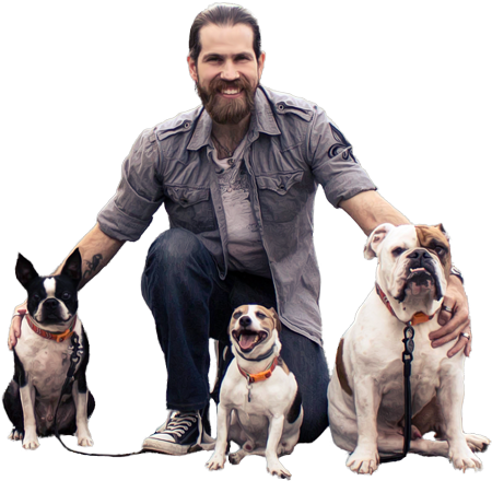 Ian, Stone and his three dogs